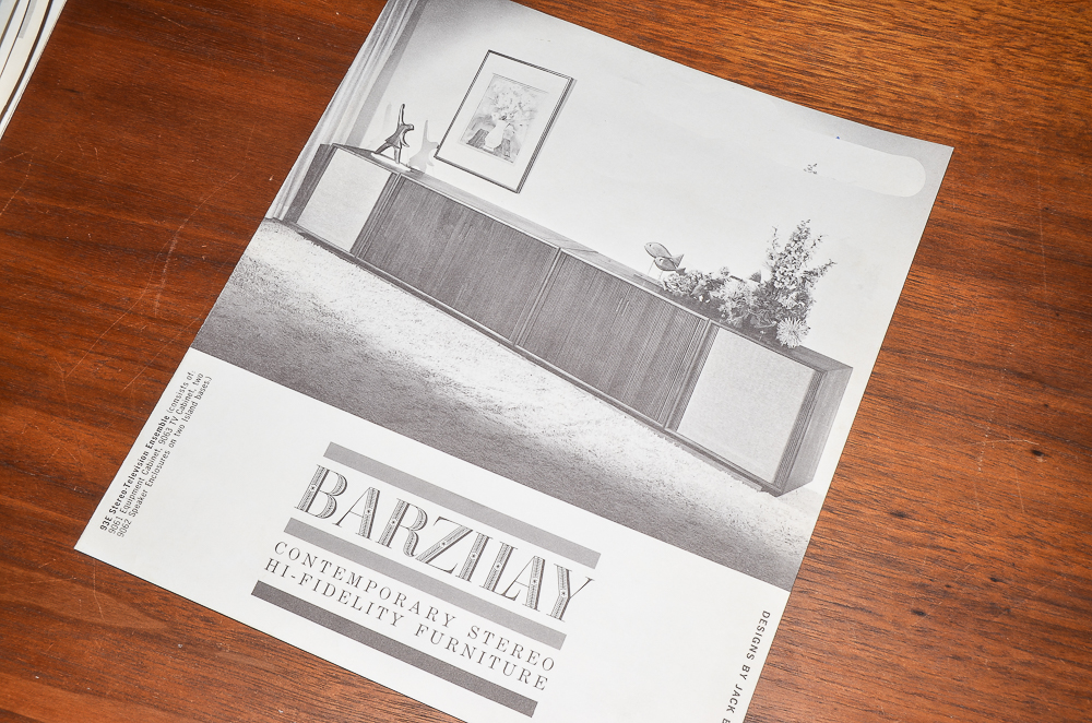 Mid Century Modern Walnut Stereo Cabinet/Sideboard by Barzilay