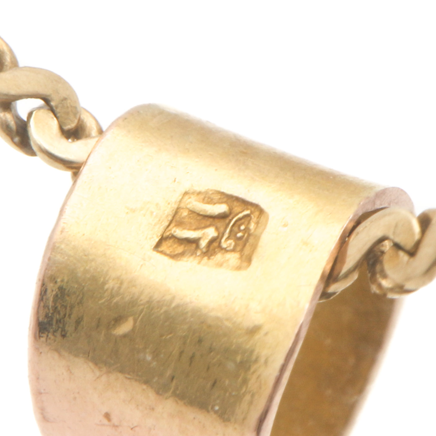 14K Yellow Gold Egyptian Hieroglyphic Pendant Necklace