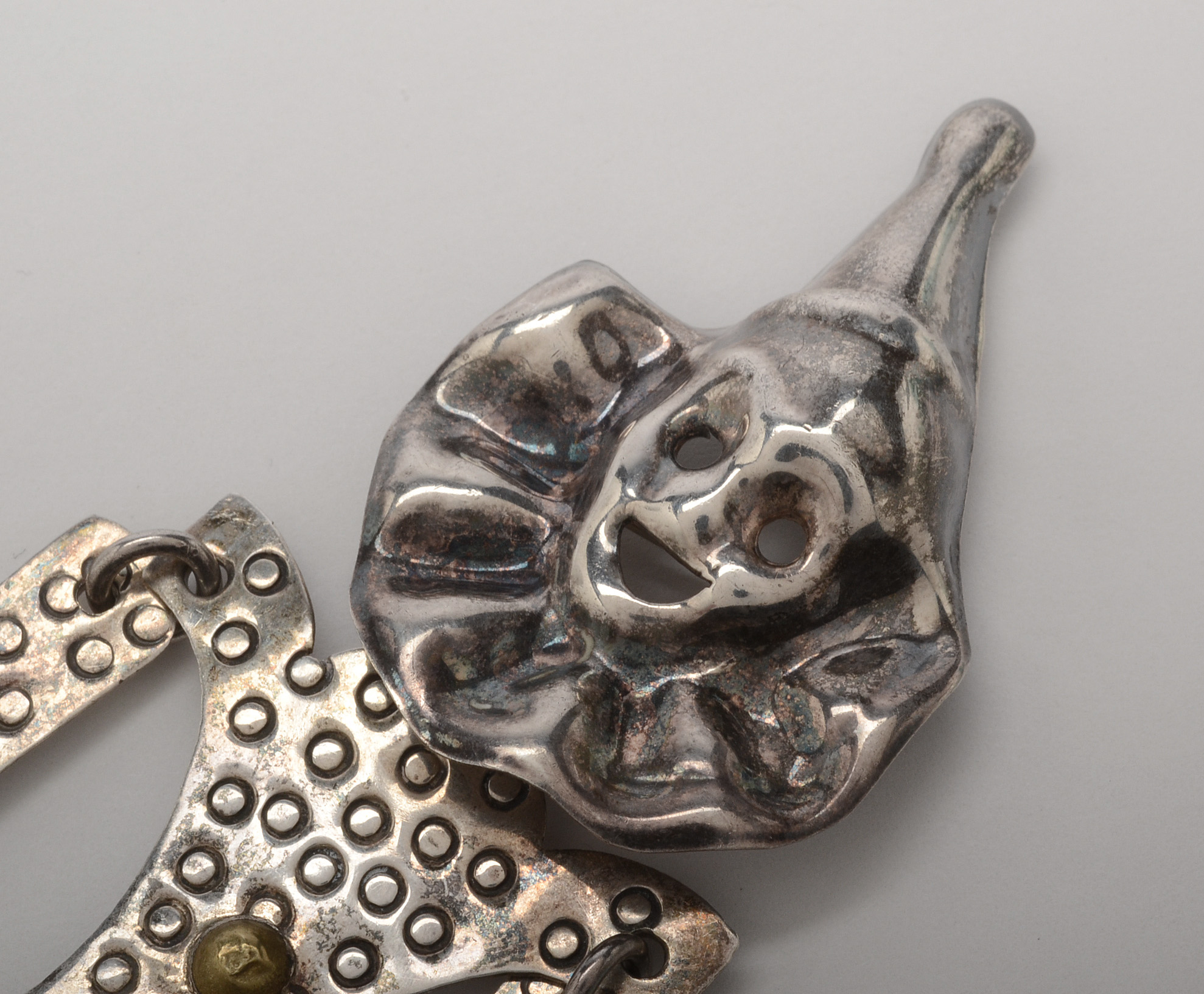 Sterling Silver Articulated Harlequin Figural Brooch