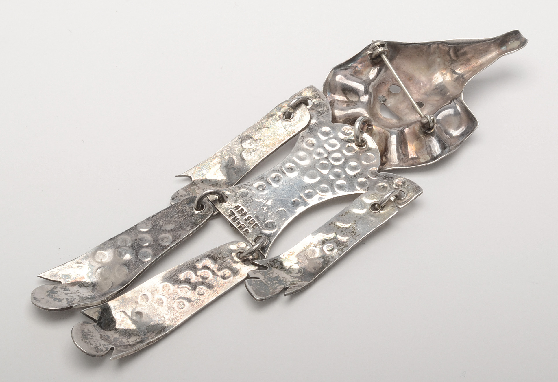 Sterling Silver Articulated Harlequin Figural Brooch