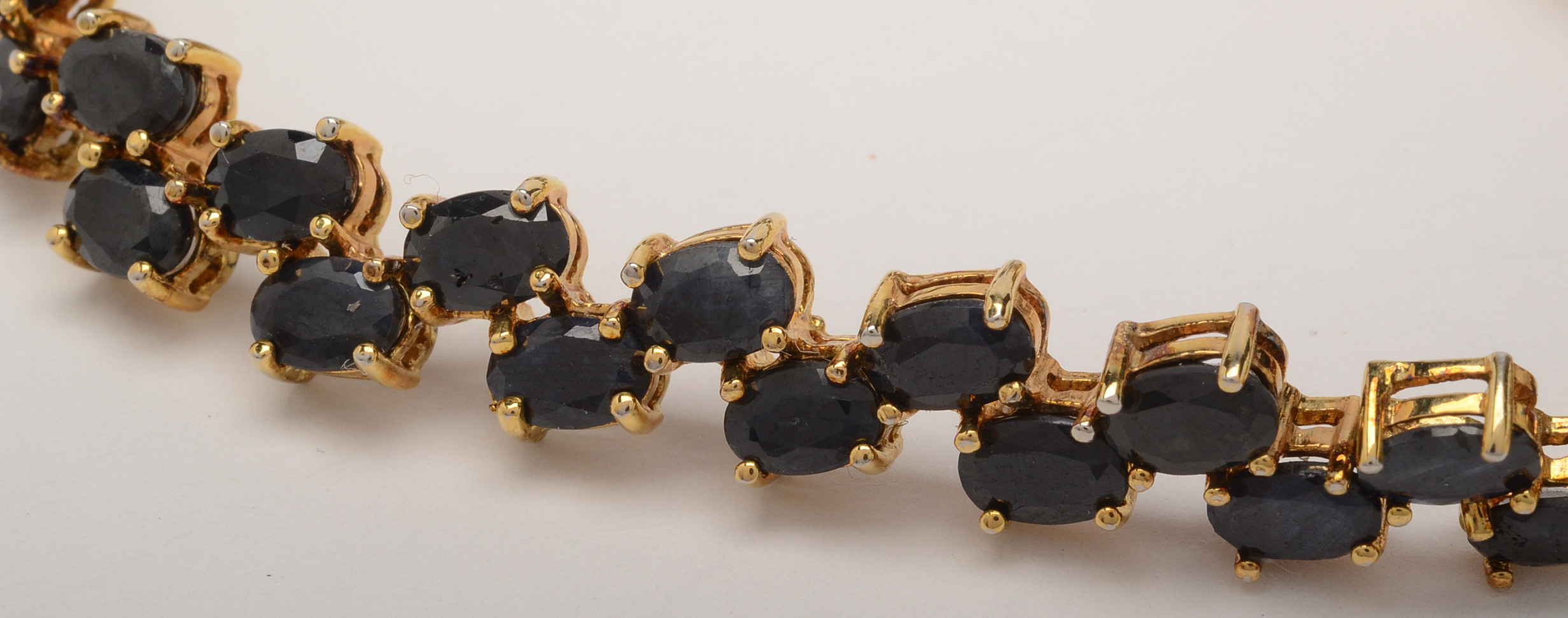 Sterling Silver Sapphire Tennis Bracelet and Dyed Coral Ring