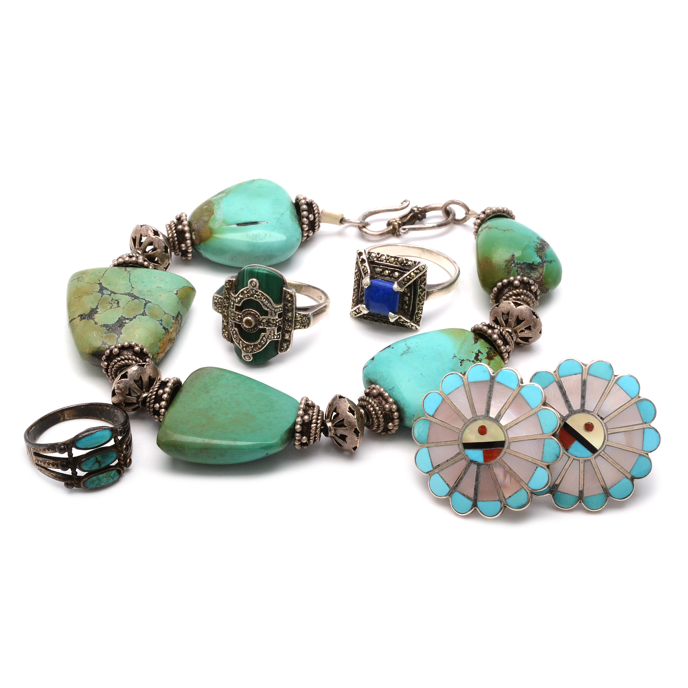 Sterling Silver and Costume Jewelry with Gemstones