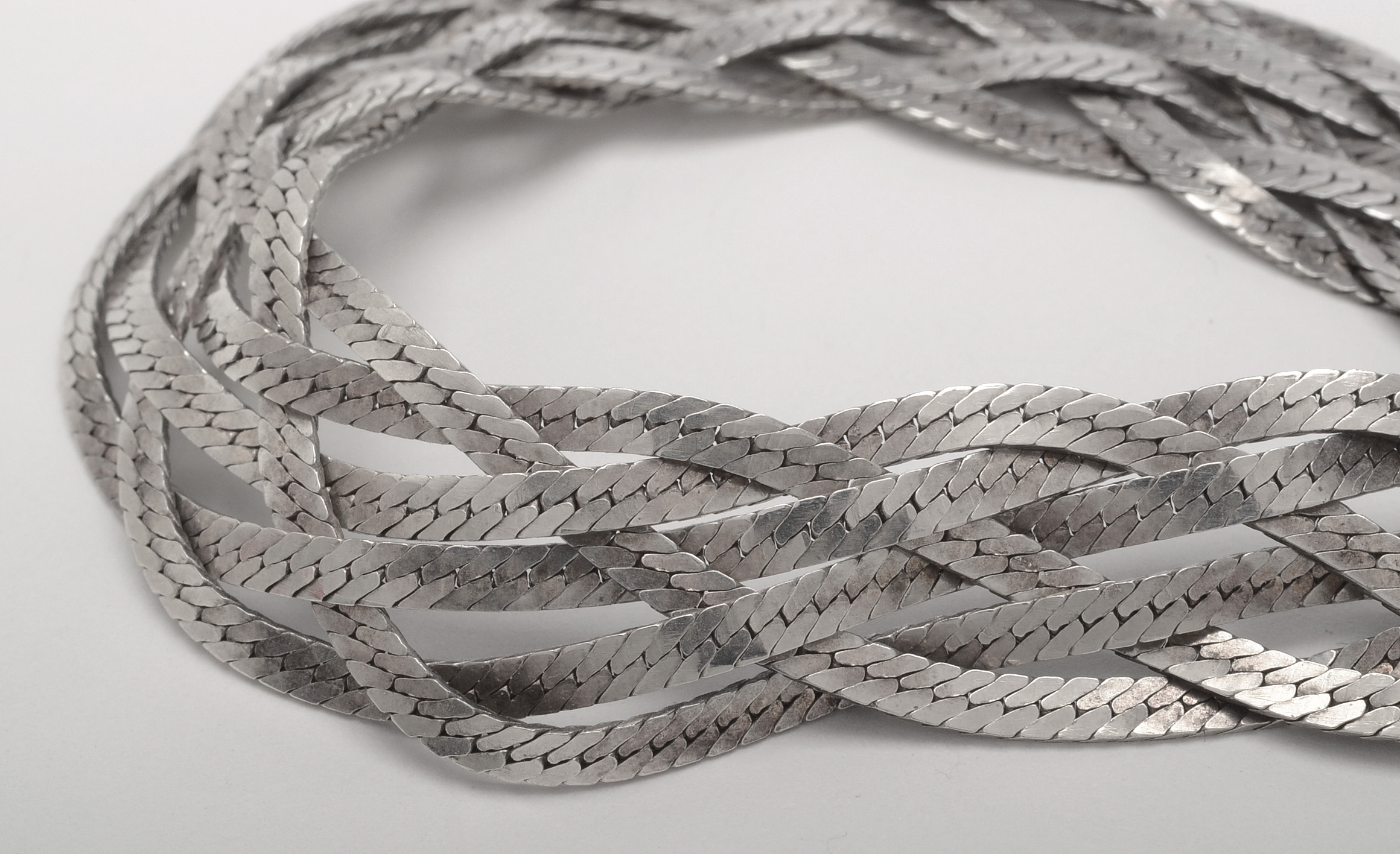 Sterling Silver Five Chain Braided Necklace