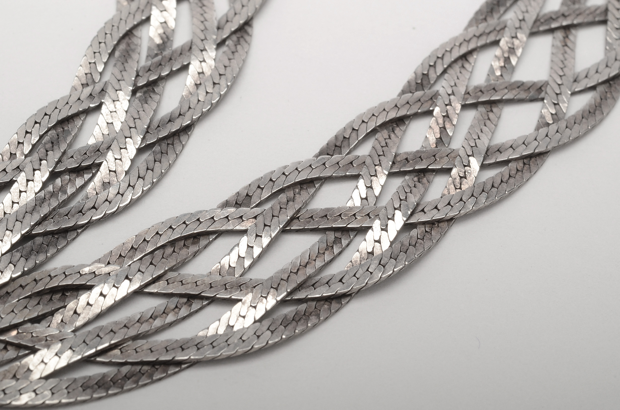 Sterling Silver Five Chain Braided Necklace