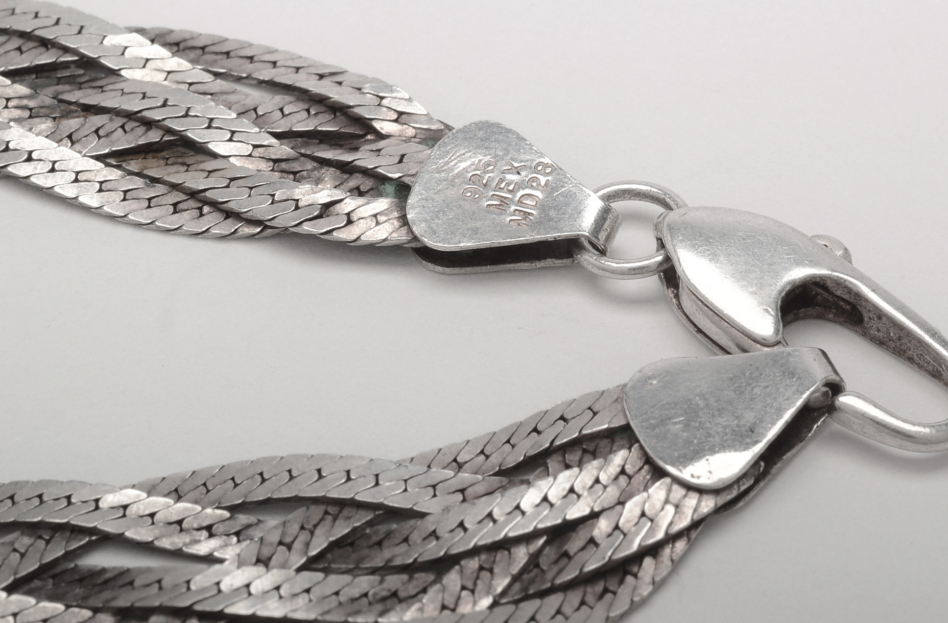 Sterling Silver Five Chain Braided Necklace