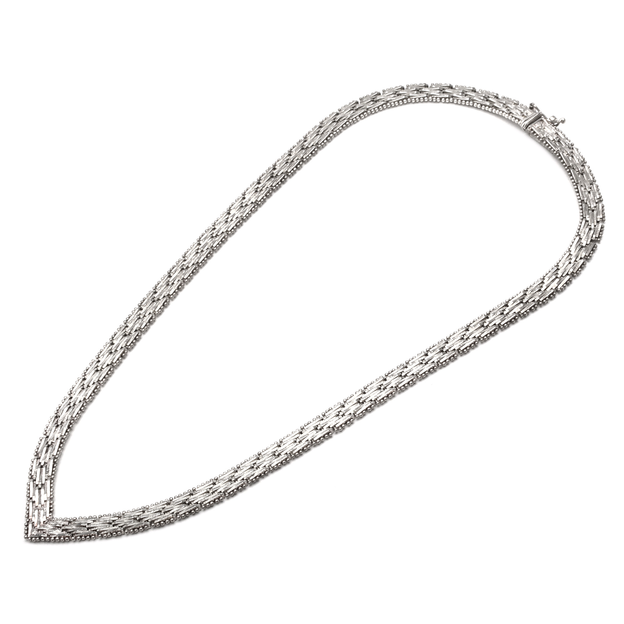 Sterling Silver Riccio Chain "V" Necklace