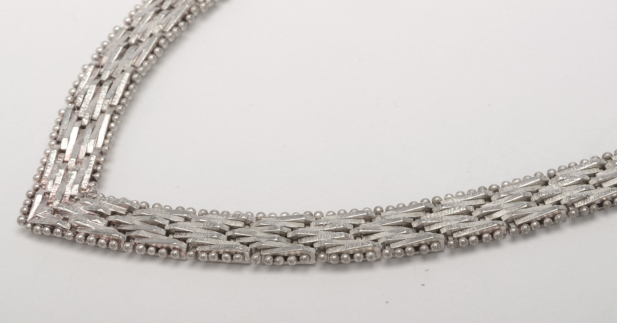 Sterling Silver Riccio Chain "V" Necklace
