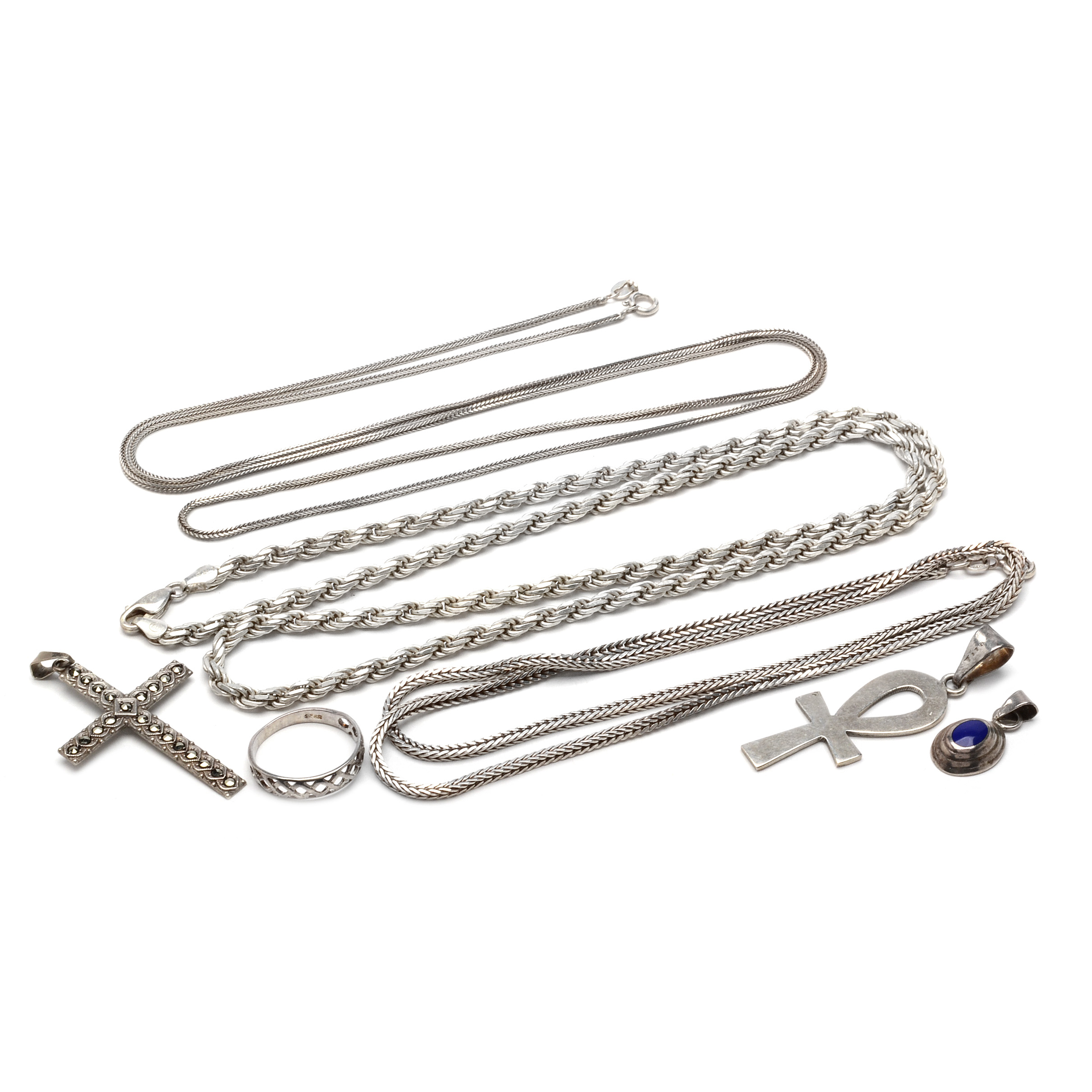 Italian Sterling Silver Chain Necklaces and Other Sterling Silver Jewelry