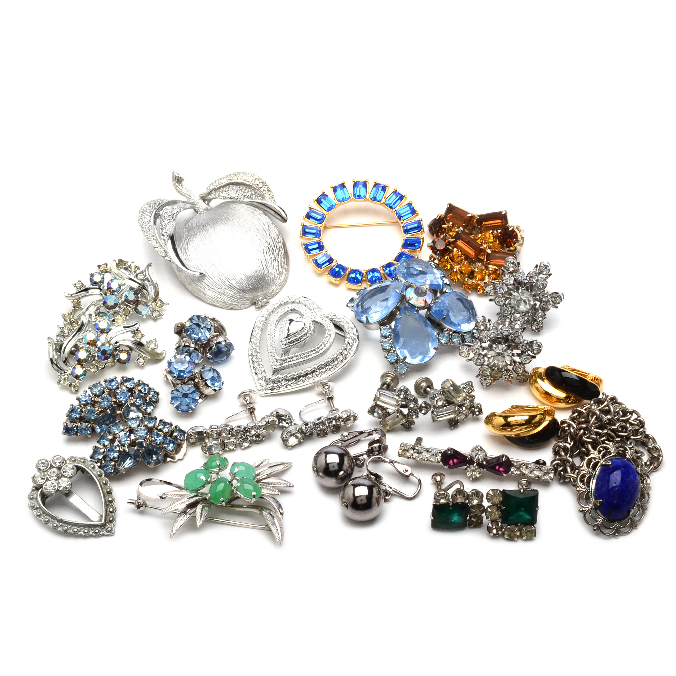 Costume Jewelry with Faux Pearls and Rhinestones