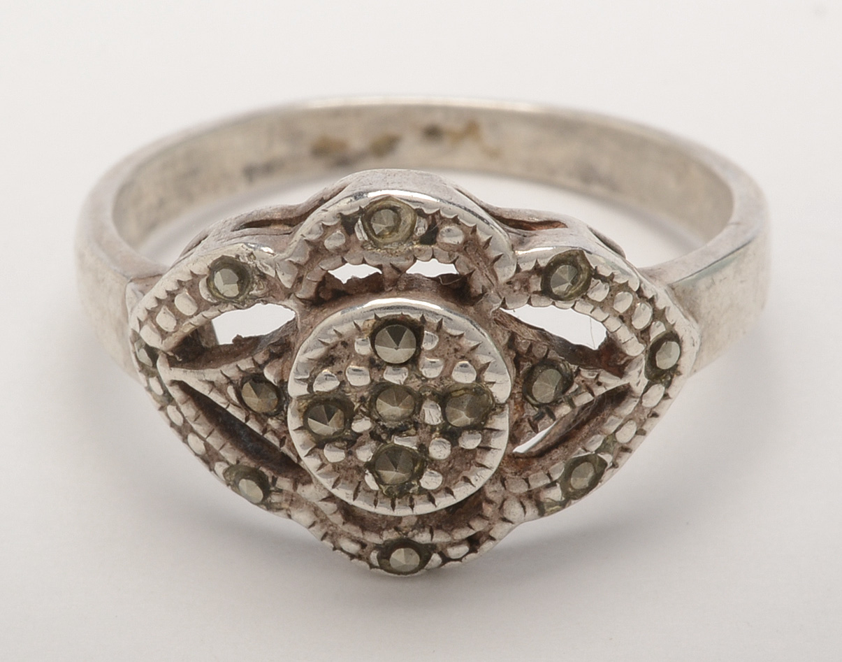 Sterling Silver Marcasite Pendants and Ring