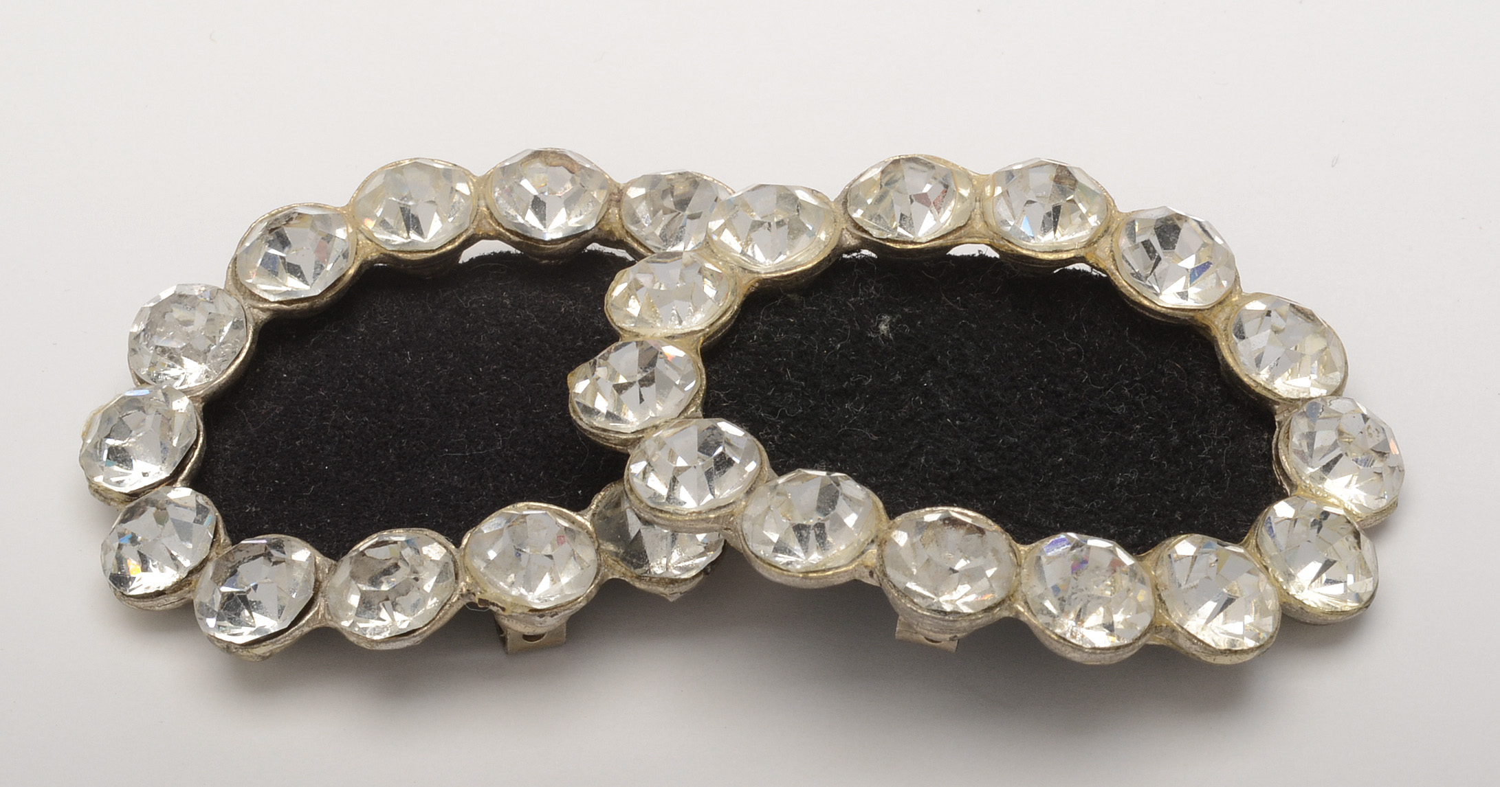 Sterling Silver Cross Gemstone Pendant and Vintage Rhinestone Shoe Clips