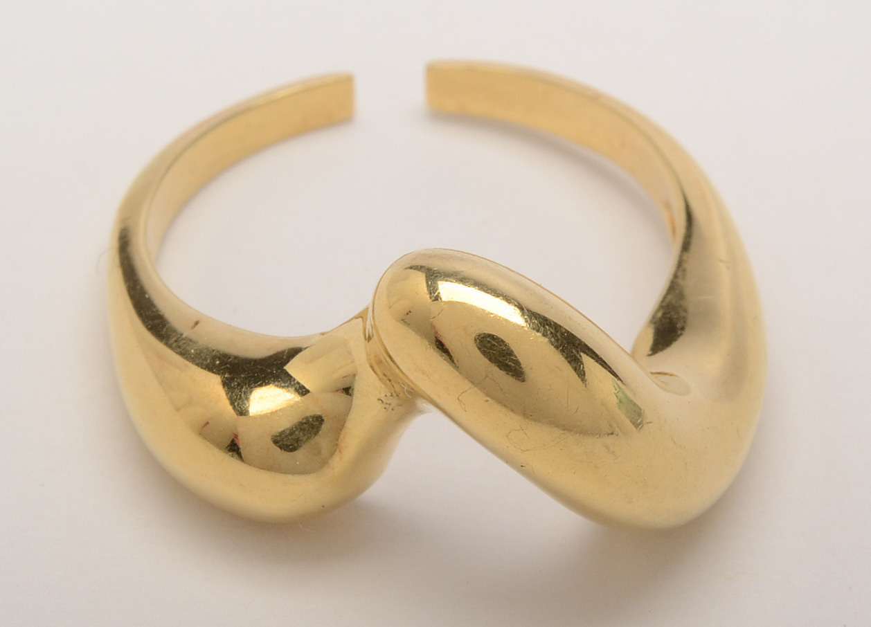 18K Yellow Gold and Enamel Swirl Enhancer Rings