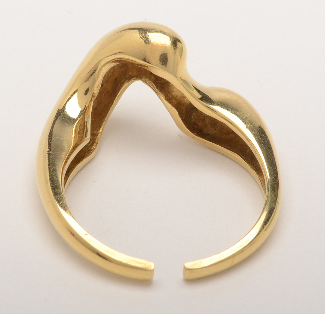 18K Yellow Gold and Enamel Swirl Enhancer Rings