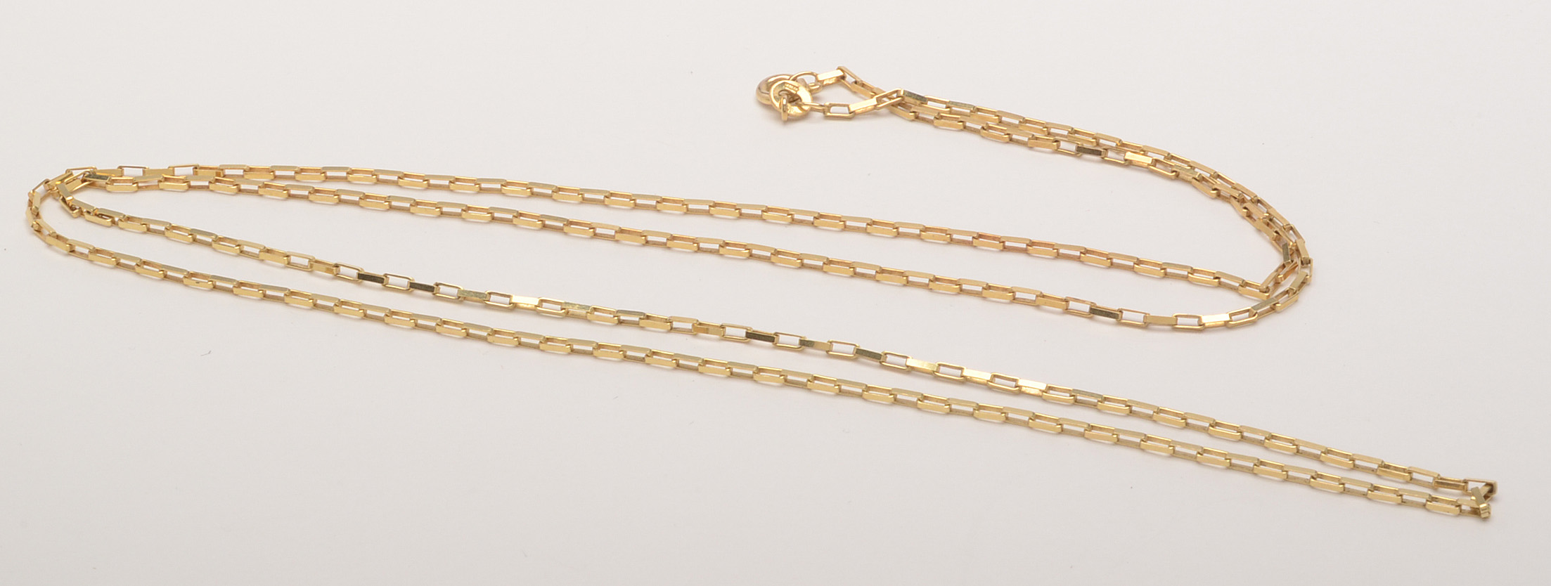 14K Yellow Gold Rectangular Link Chain Necklace