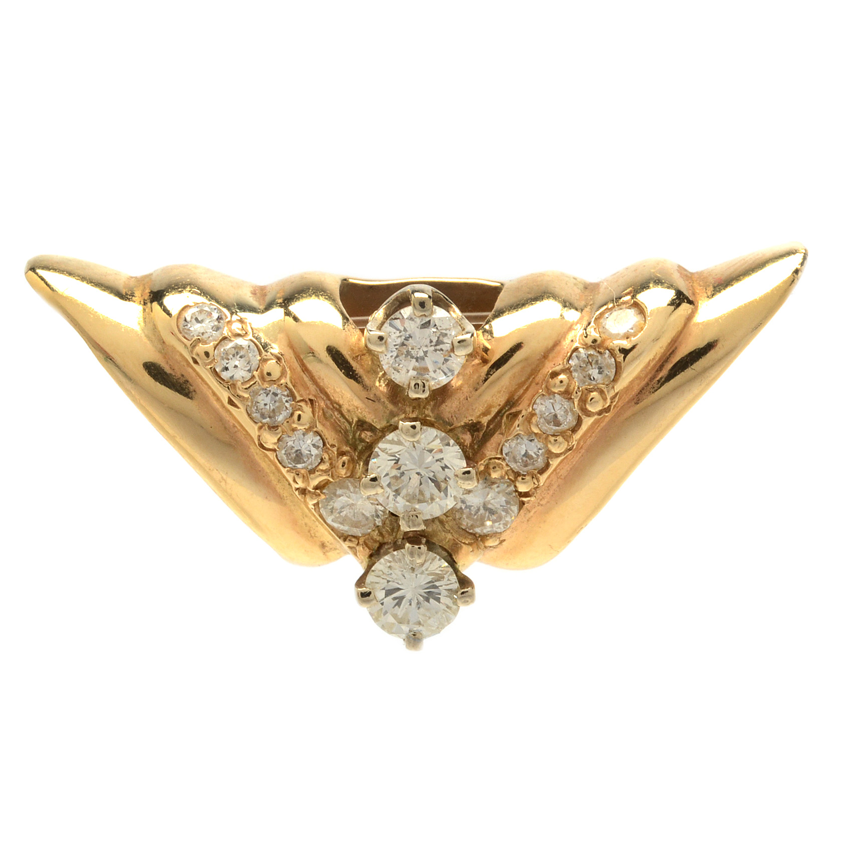 14K Yellow Gold and Diamond Slide Pendant