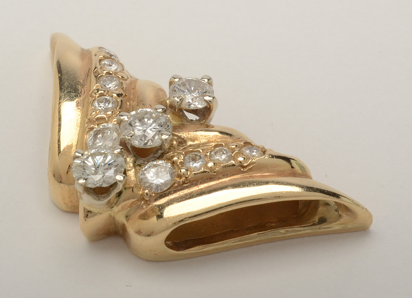 14K Yellow Gold and Diamond Slide Pendant