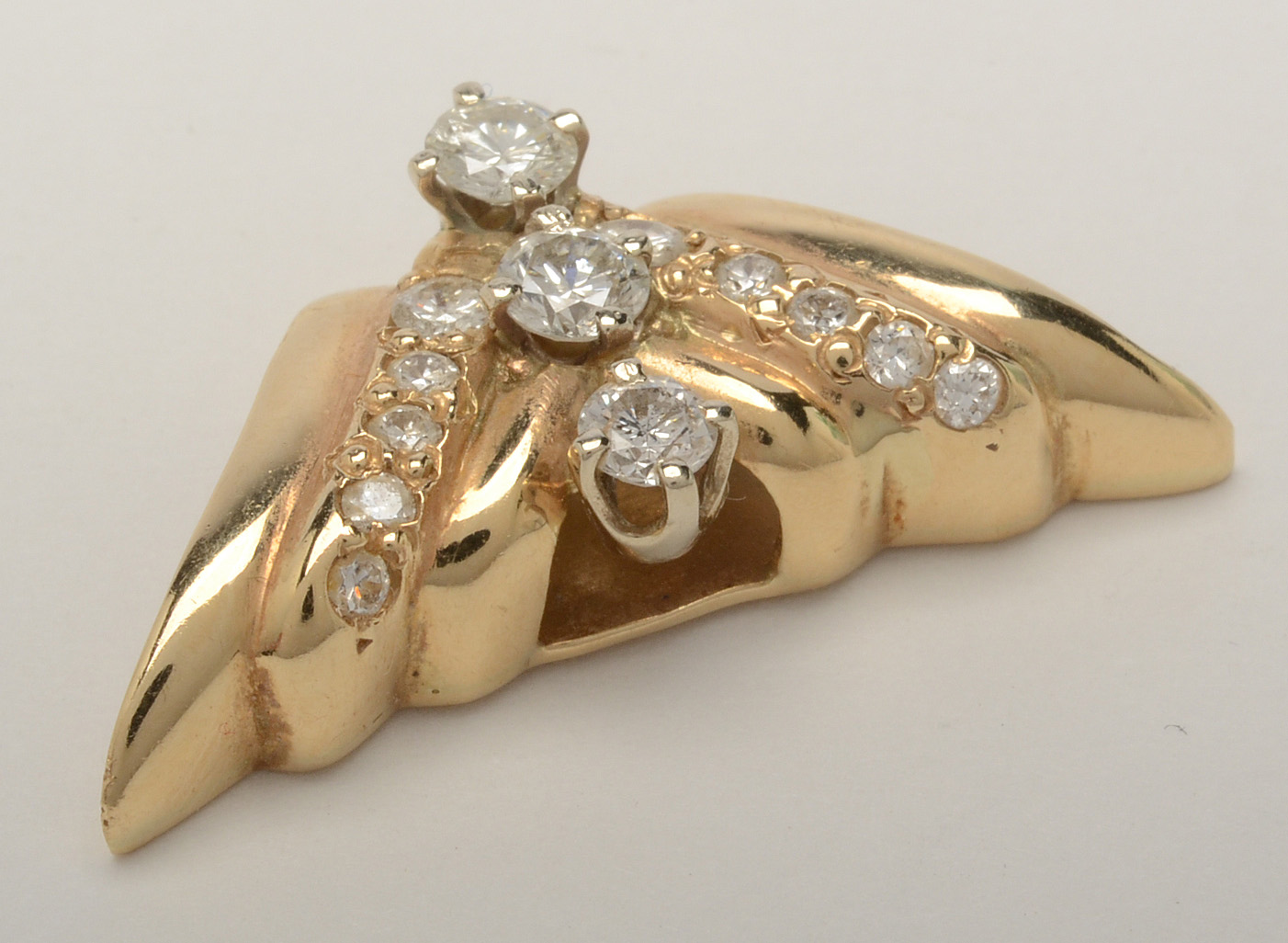 14K Yellow Gold and Diamond Slide Pendant