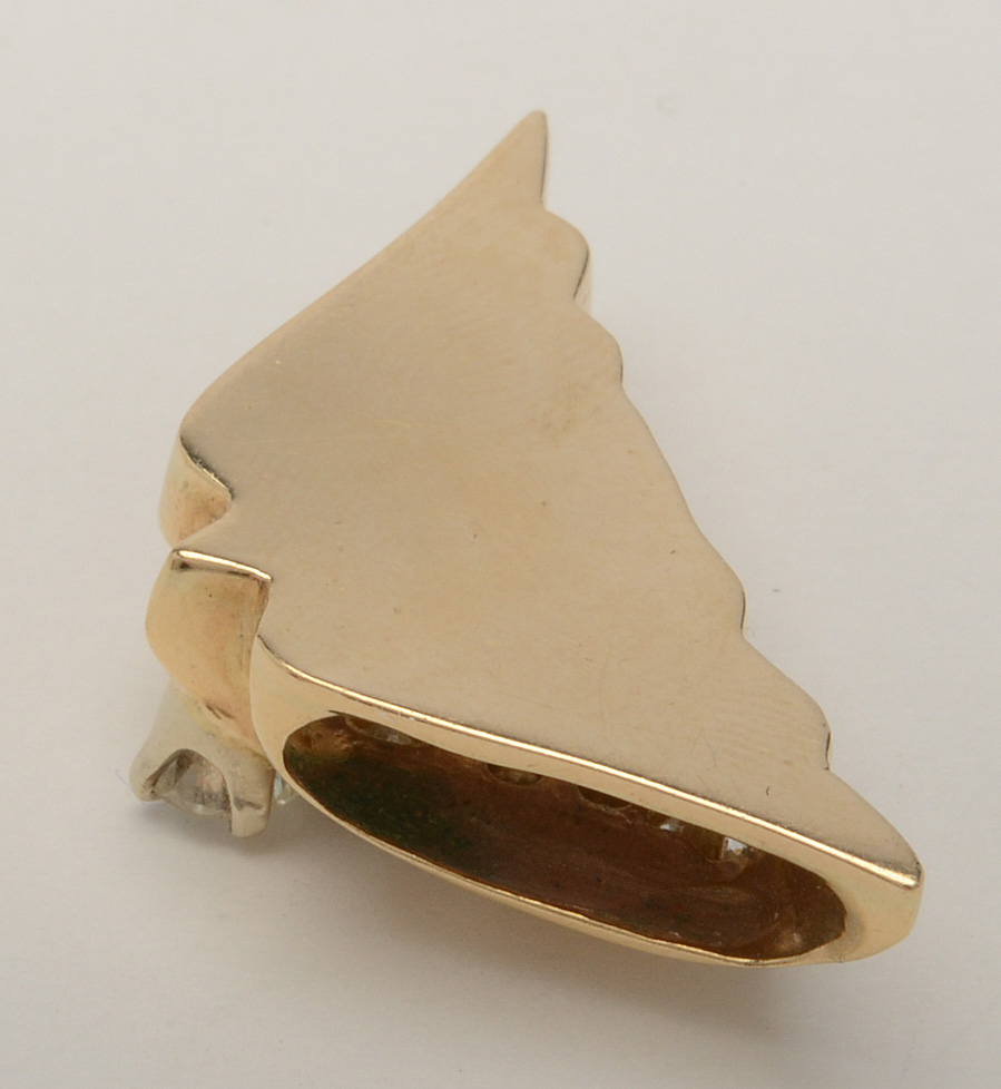 14K Yellow Gold and Diamond Slide Pendant