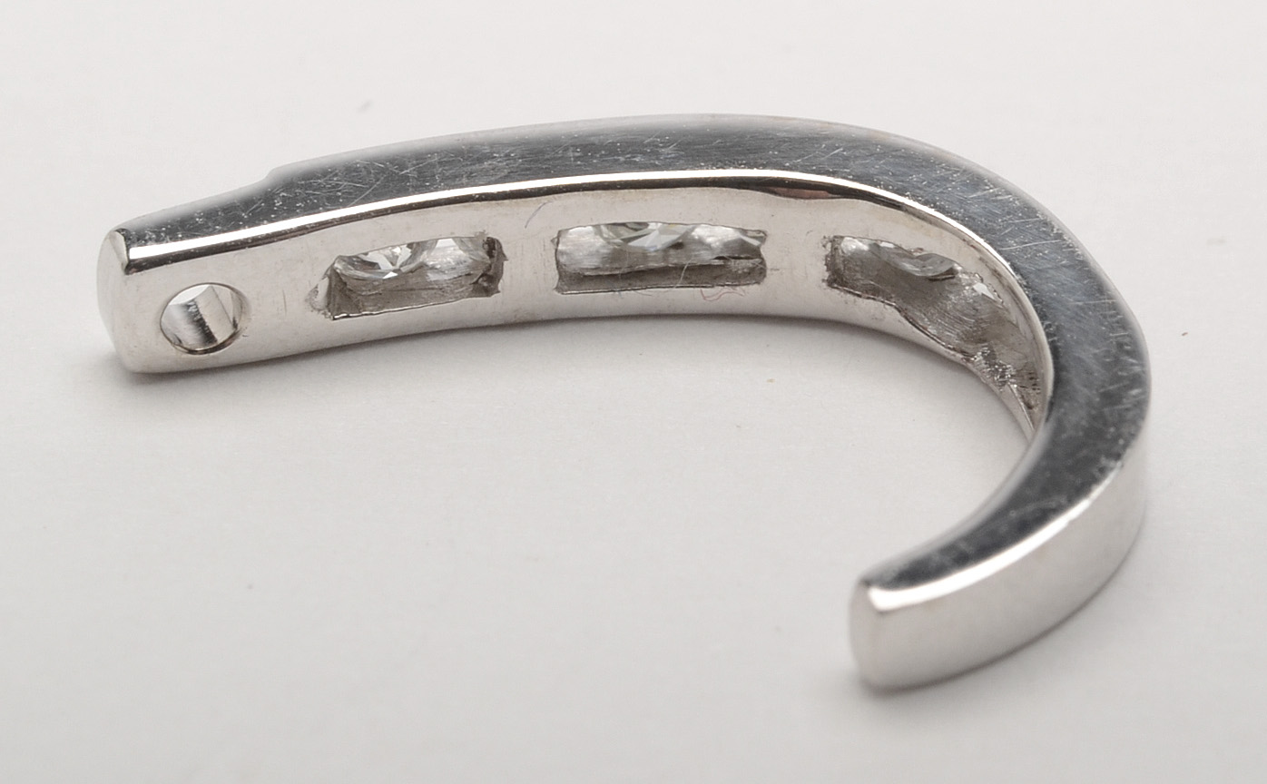 14K White Gold Diamond J-Hoop Earring Jackets