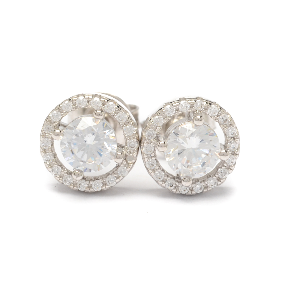 Sterling Silver and Cubic Zirconia Earrings