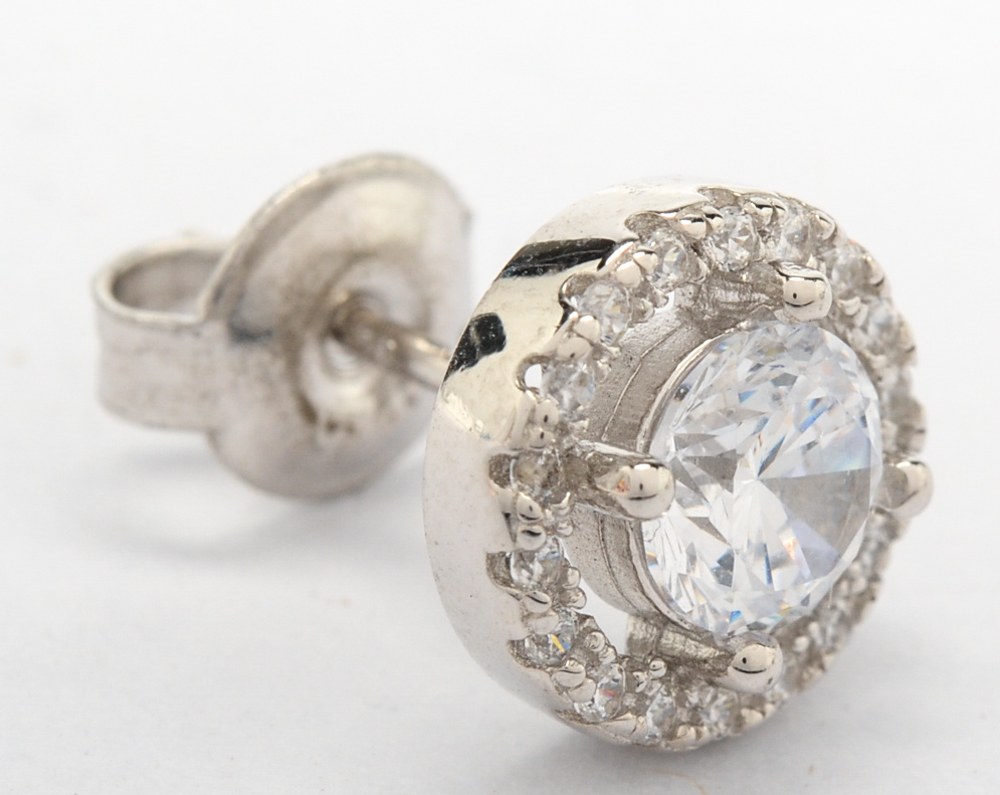 Sterling Silver and Cubic Zirconia Earrings