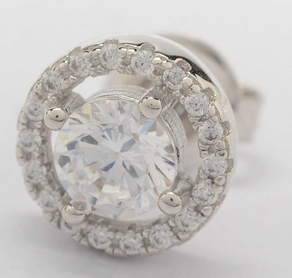 Sterling Silver and Cubic Zirconia Earrings