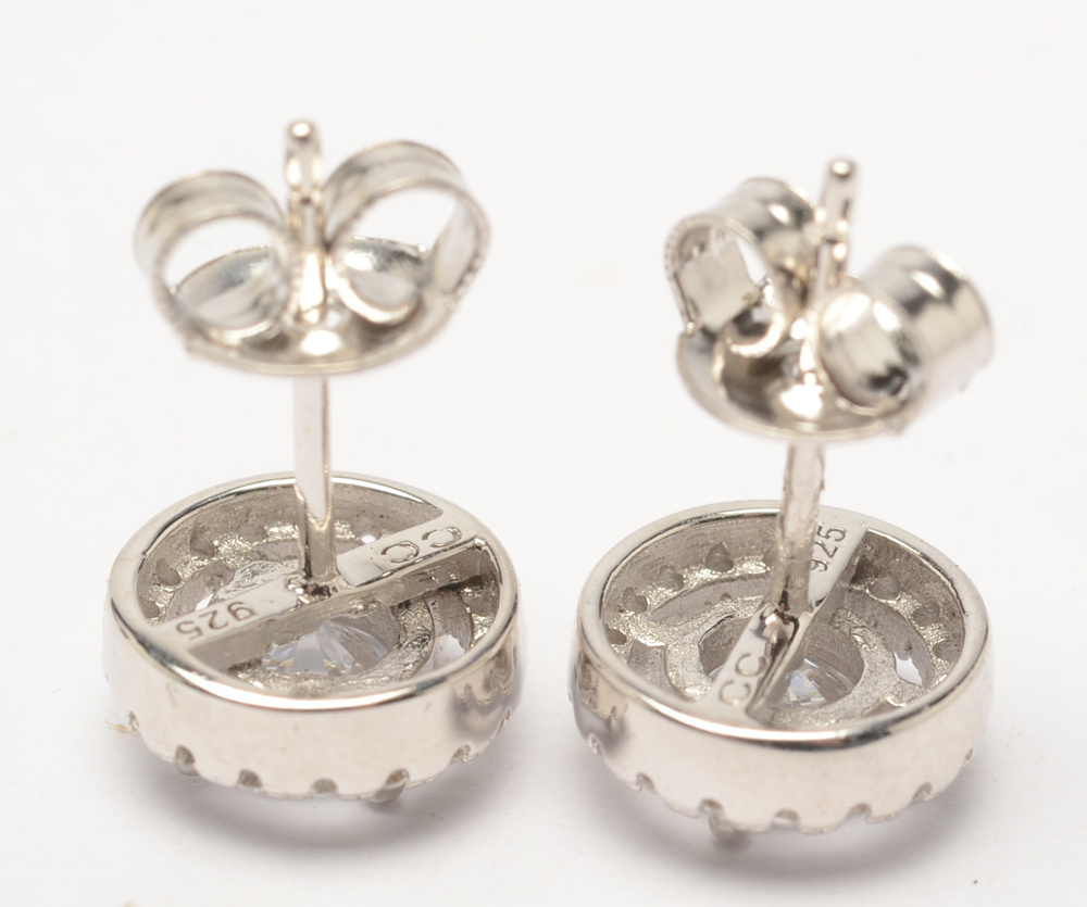 Sterling Silver and Cubic Zirconia Earrings