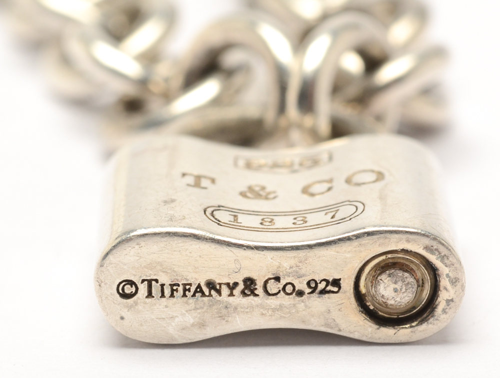 Tiffany & Co Silver Padlock Charm Bracelet