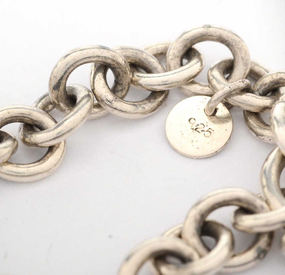 Tiffany & Co Silver Padlock Charm Bracelet