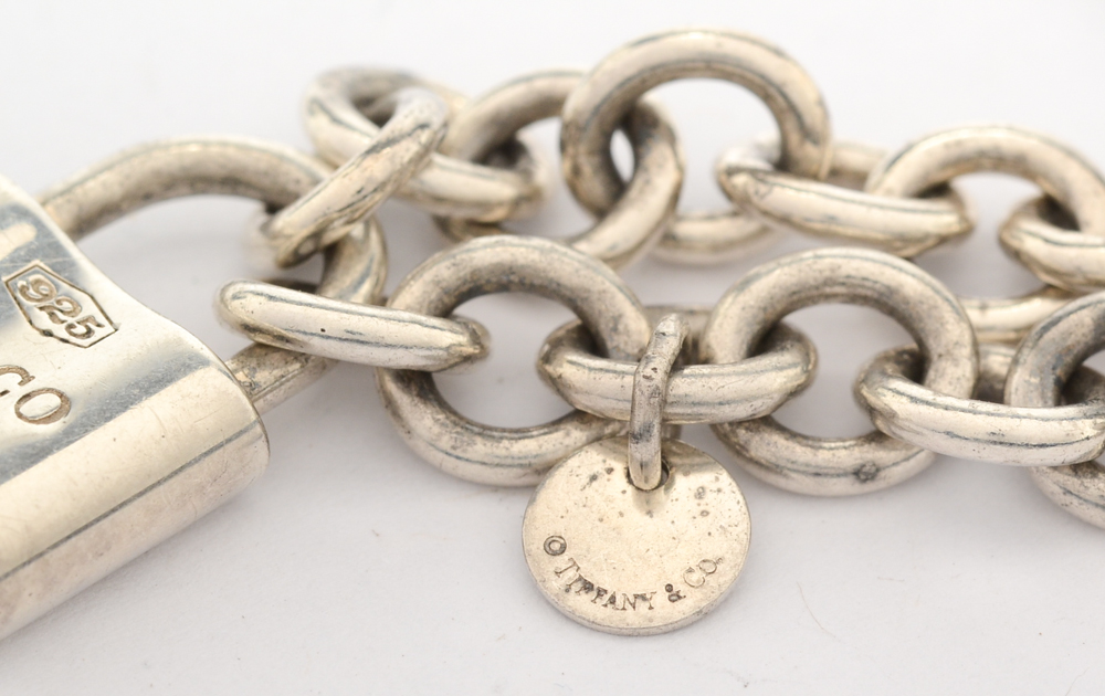 Tiffany & Co Silver Padlock Charm Bracelet