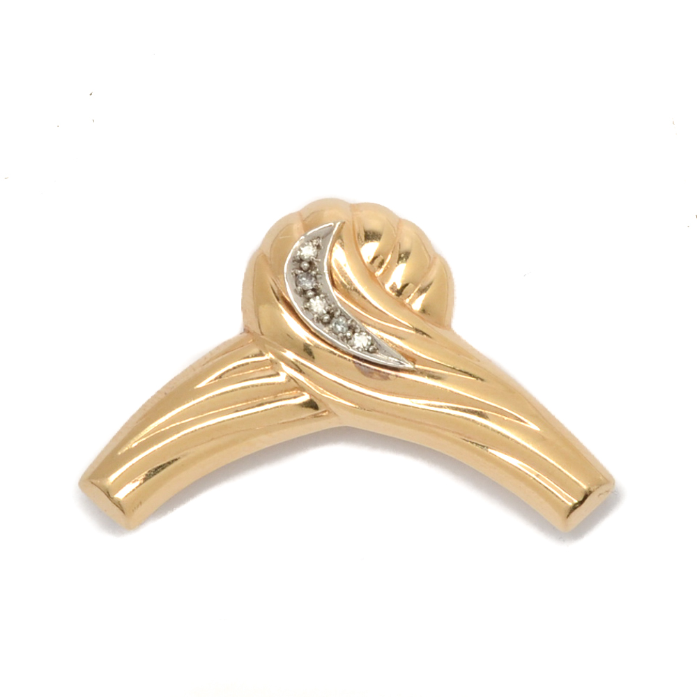 14K Gold and Diamond Slide Pendant