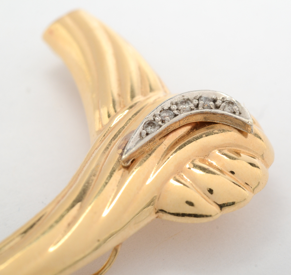 14K Gold and Diamond Slide Pendant