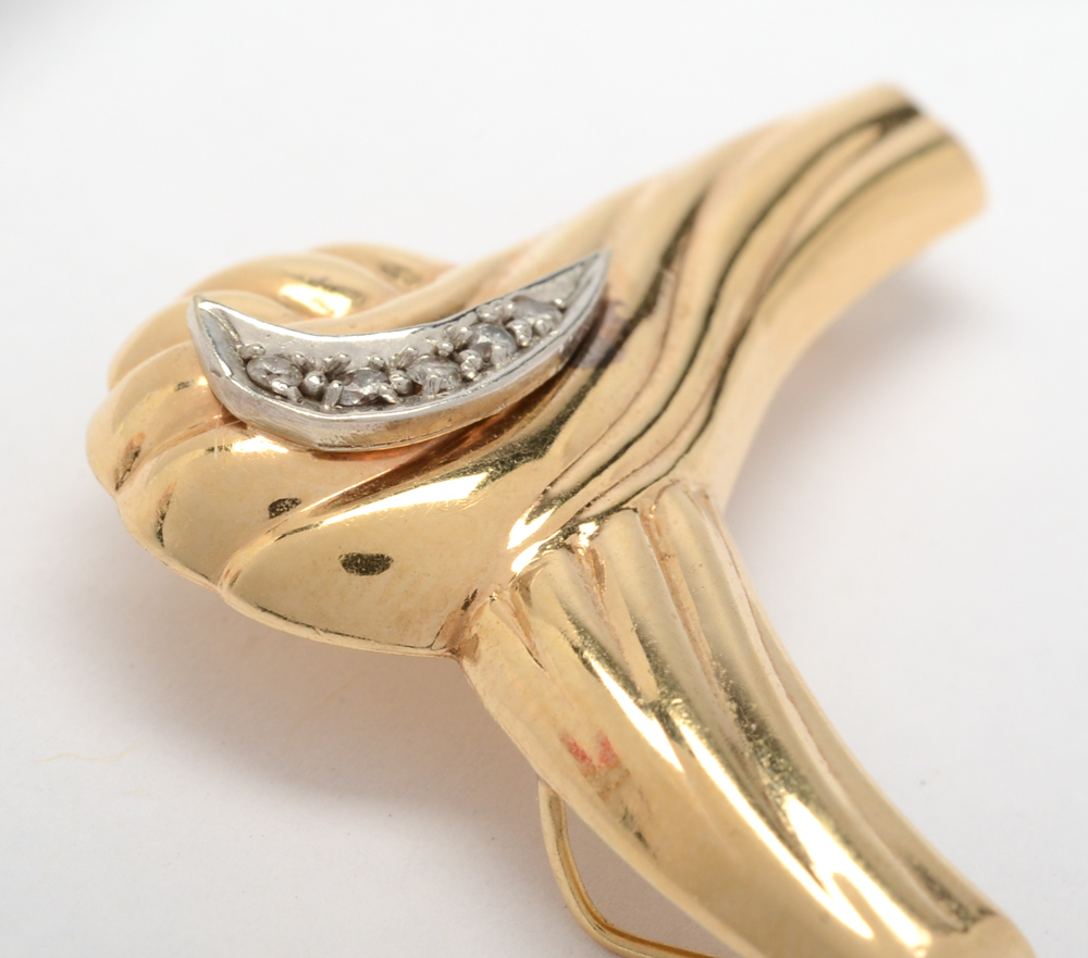 14K Gold and Diamond Slide Pendant