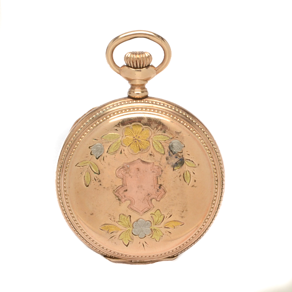 Antique Waltham Tri-Color Hunting Case Pocket Watch
