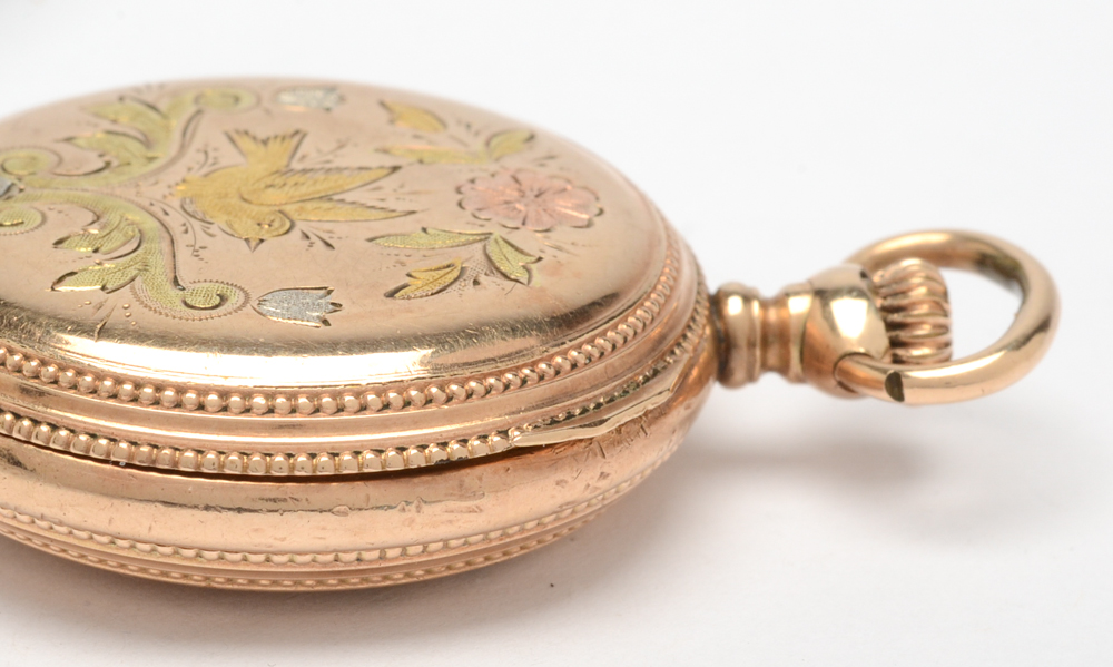 Antique Waltham Tri-Color Hunting Case Pocket Watch
