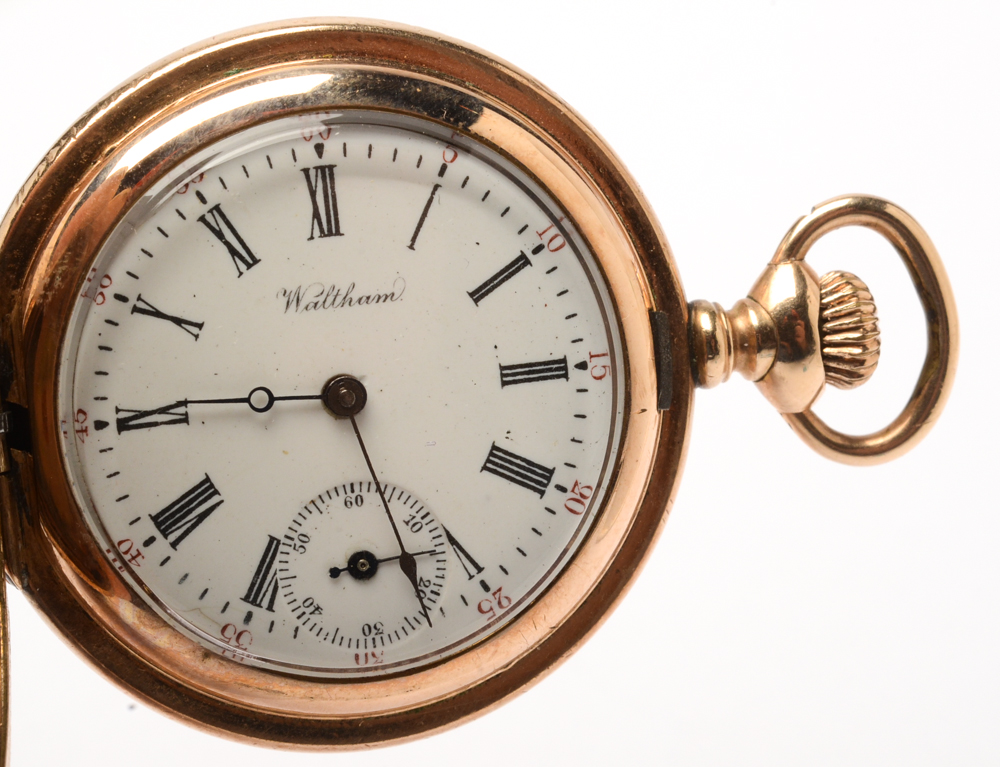 Antique Waltham Tri-Color Hunting Case Pocket Watch