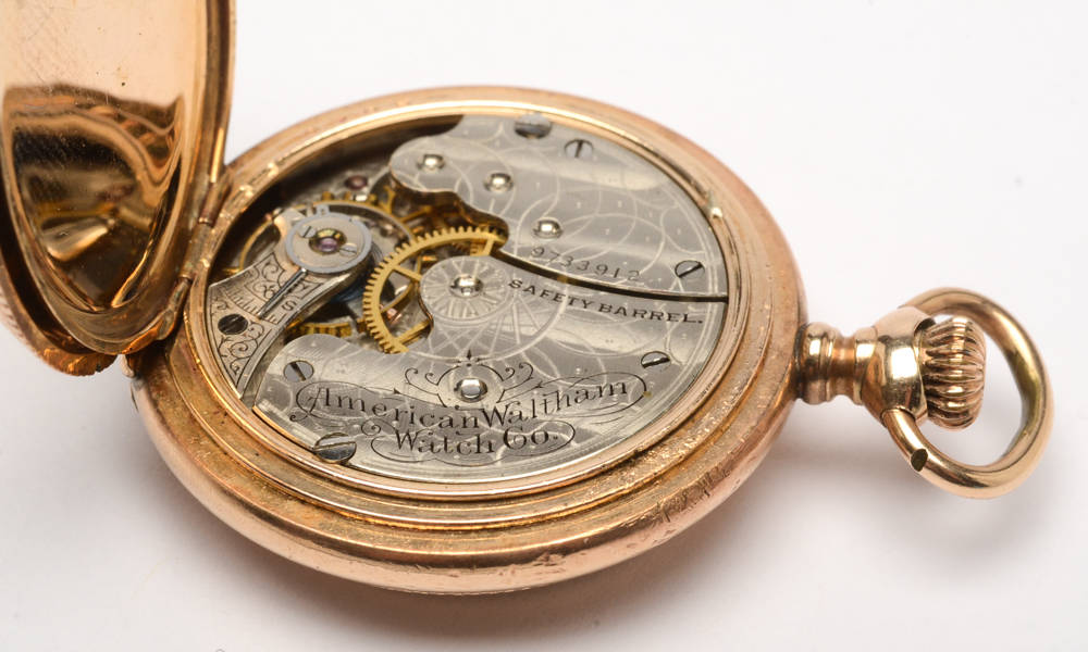 Antique Waltham Tri-Color Hunting Case Pocket Watch