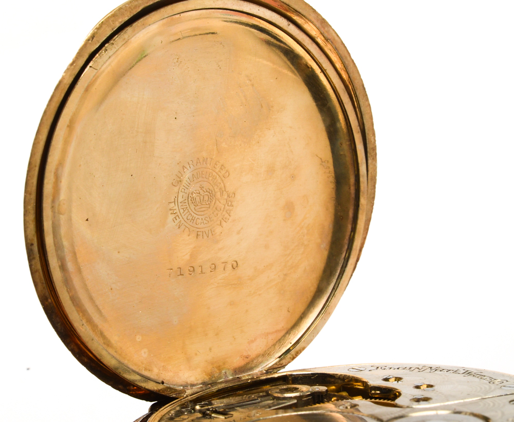 Antique Elgin Hunting Case Pocket Watch with 10K Yellow Gold Masonic Fob