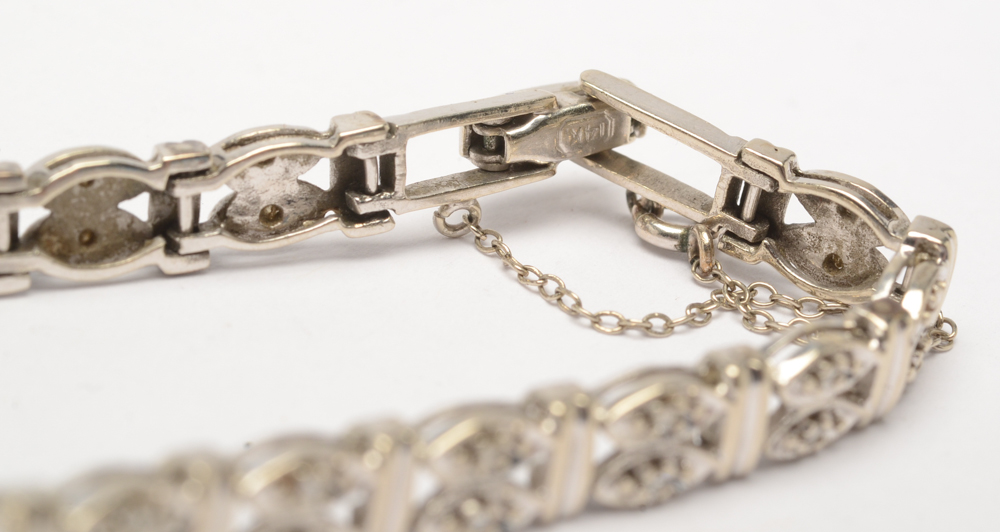 Vintage Hamilton 14K White Gold Watch with Diamond Band