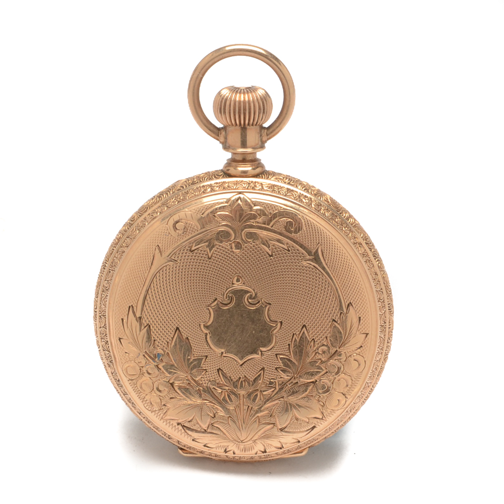 Vintage Waltham 14K Rose Gold Hunter Case Pocket Watch