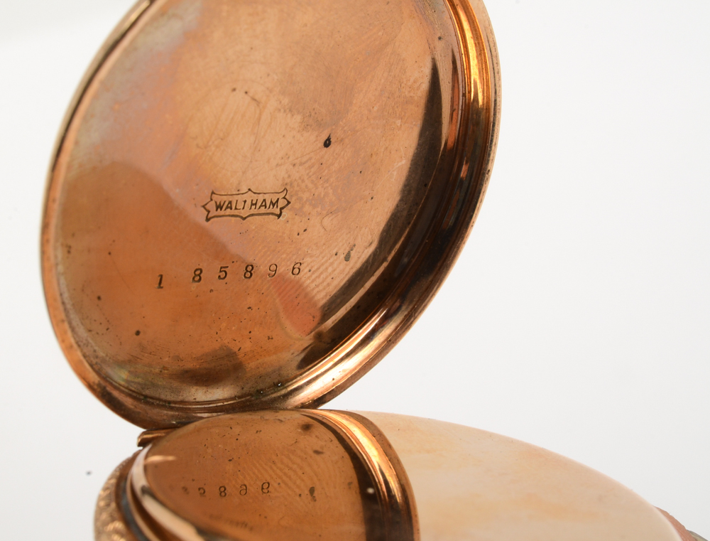 Vintage Waltham 14K Rose Gold Hunter Case Pocket Watch