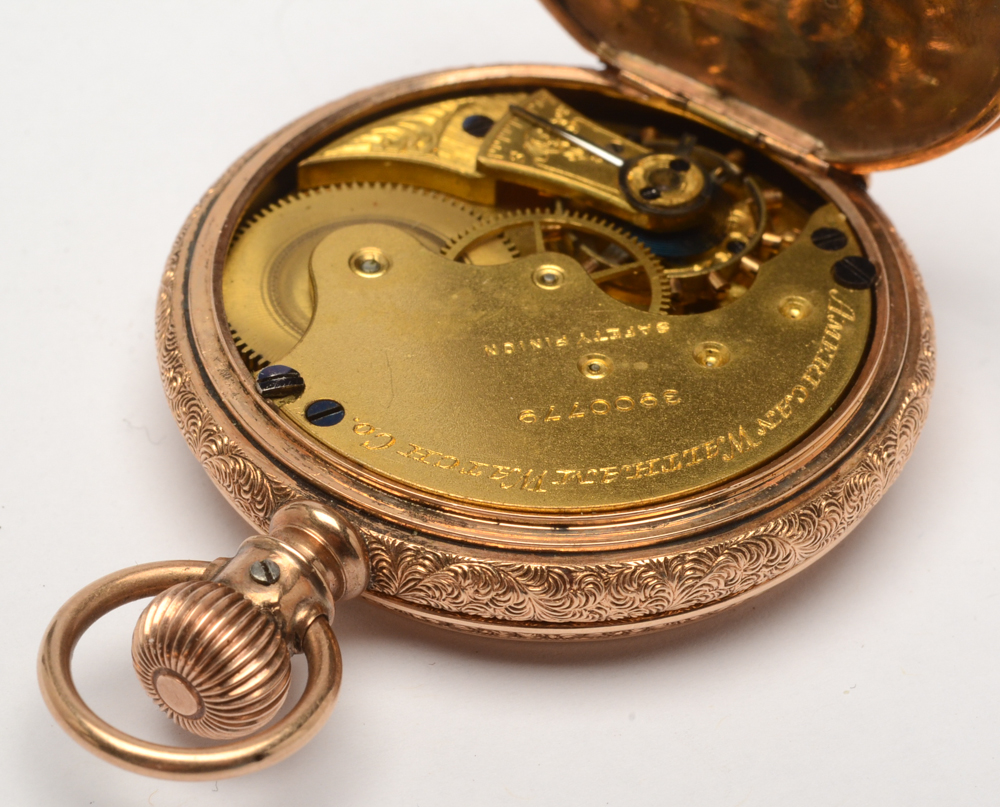 Vintage Waltham 14K Rose Gold Hunter Case Pocket Watch