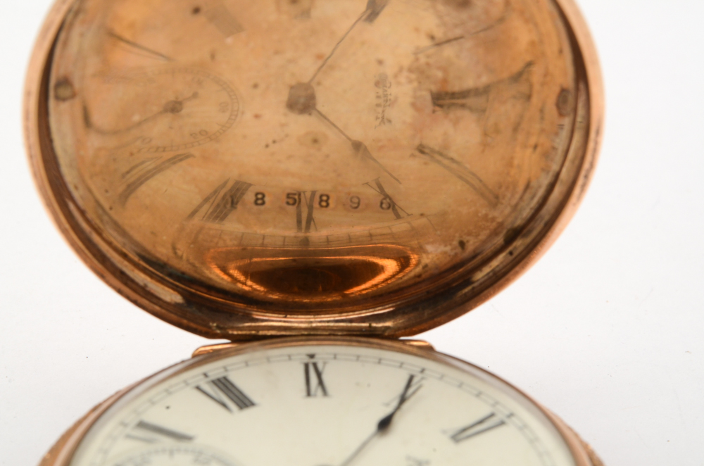 Vintage Waltham 14K Rose Gold Hunter Case Pocket Watch