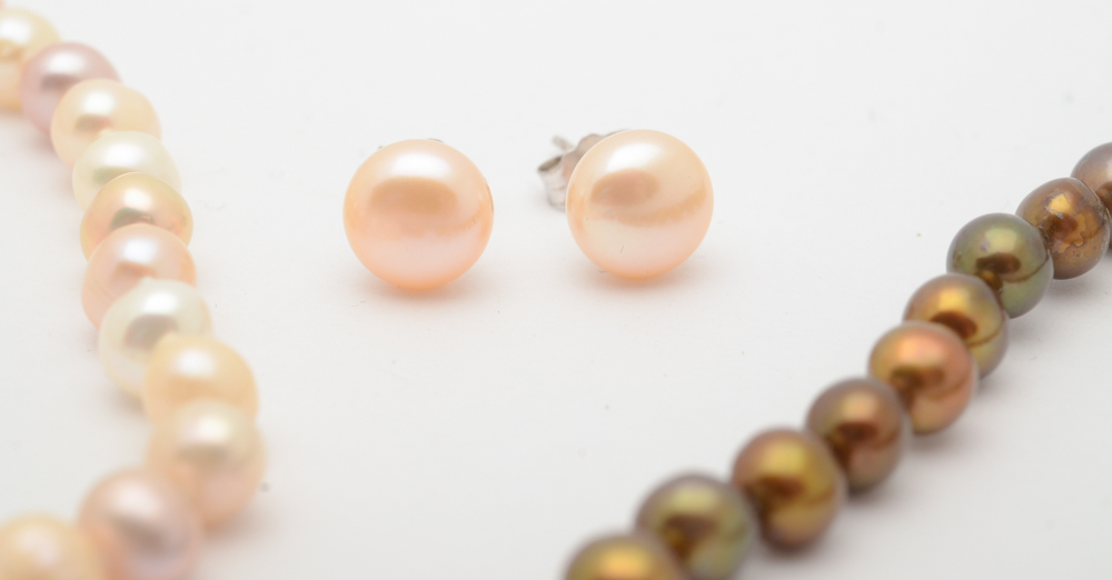 Freshwater Pearl Necklaces and Earrings