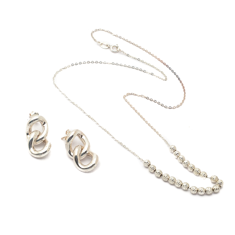 Sterling Silver Necklace and Earrings