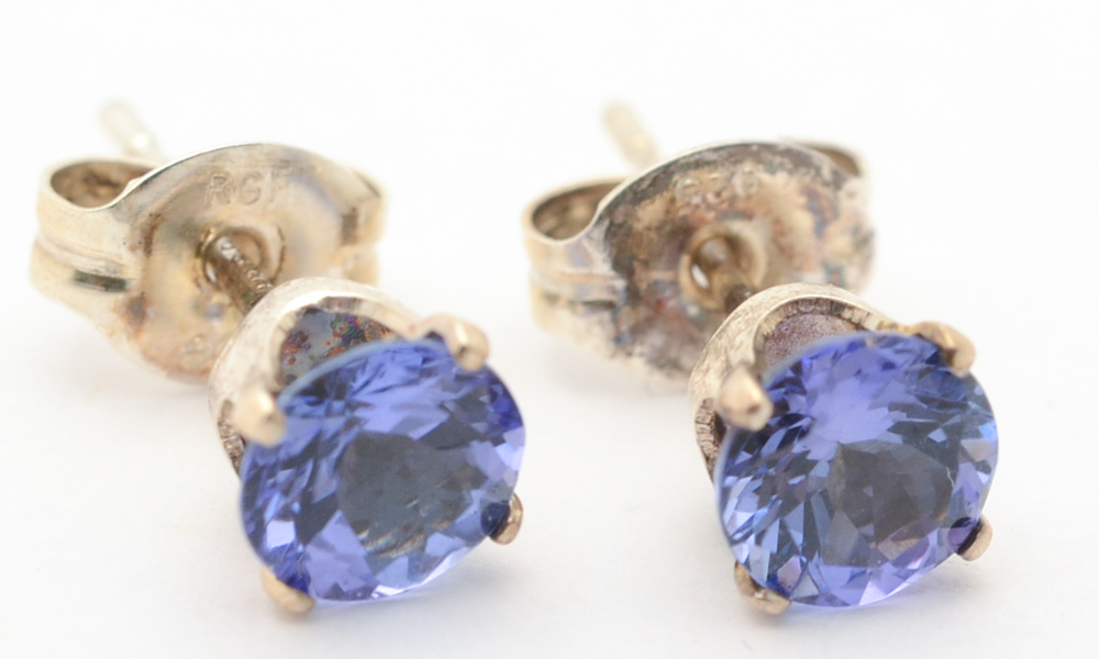 Sterling Silver and Tanzanite Earring and Necklace Set