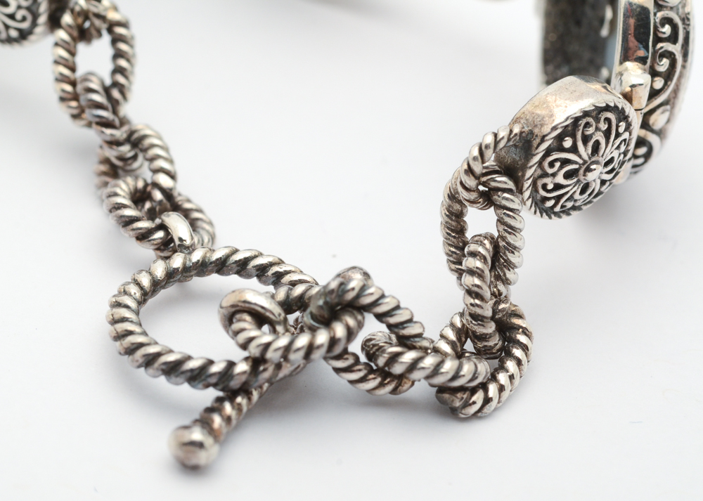 Sterling Silver and Druzy Stone Pendant With Druzy and Topaz Bracelet