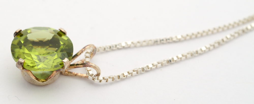 Sterling Silver and Gemstone Pendant Necklaces and Two Jasper Pendants