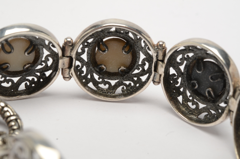 Sterling Silver Druzy Stone Ring and Bracelet