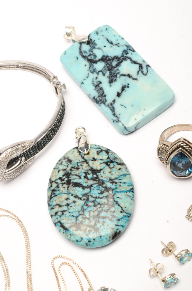 Sterling Silver and Gemstone Jewelry in a Blue Color Palette